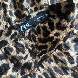 Zara leopard pleated skirt